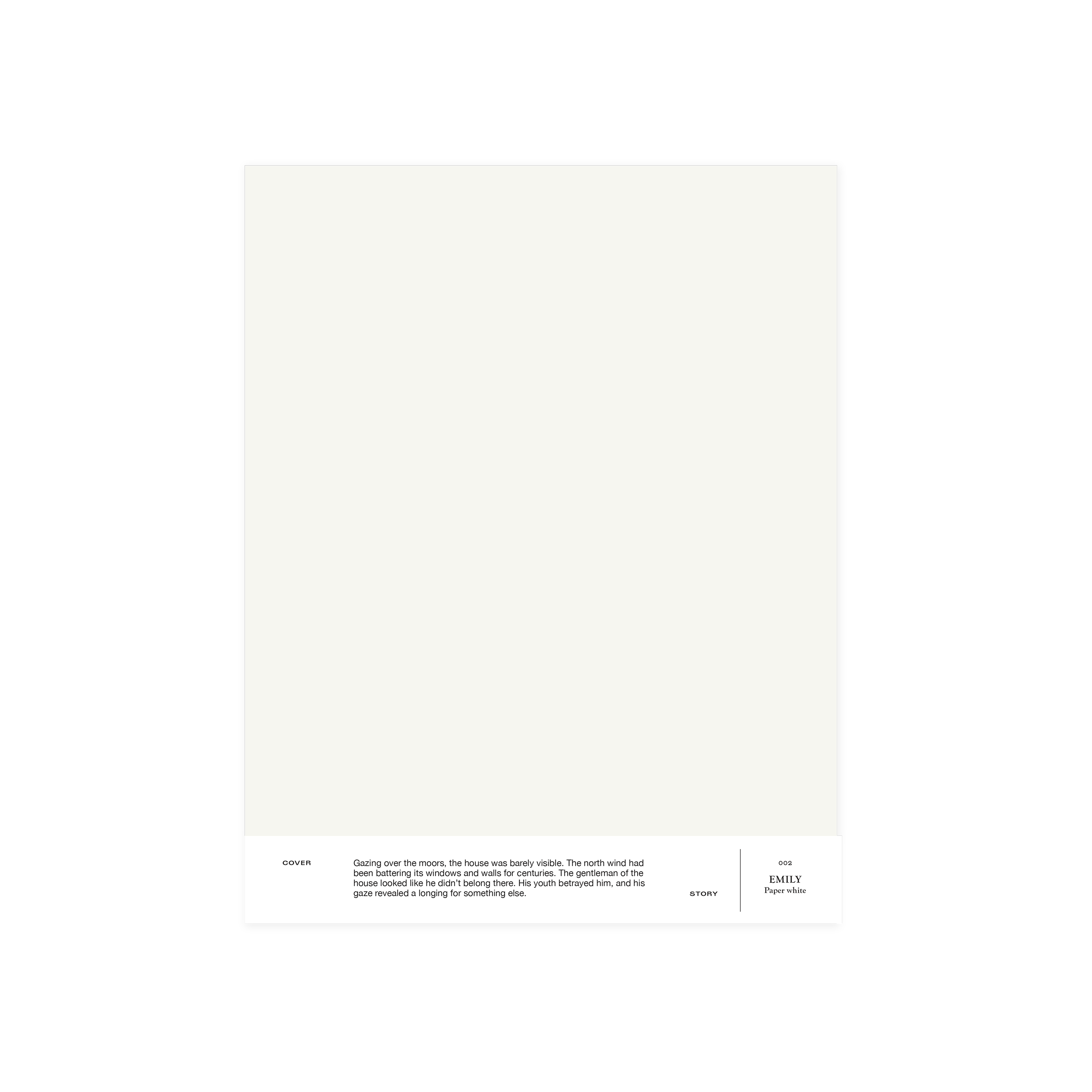 Paper white interior paint Cover Story 002 EMILY